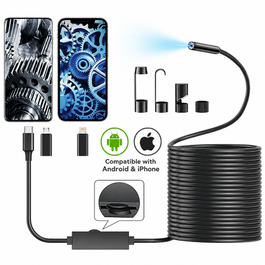 16.4FT Endoscope Camera with 8 LED Lights – Waterproof HD Inspection Tool